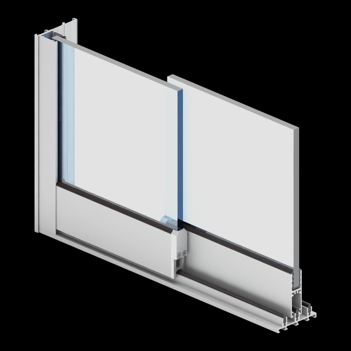 Slide Glass — tehnički render sistema