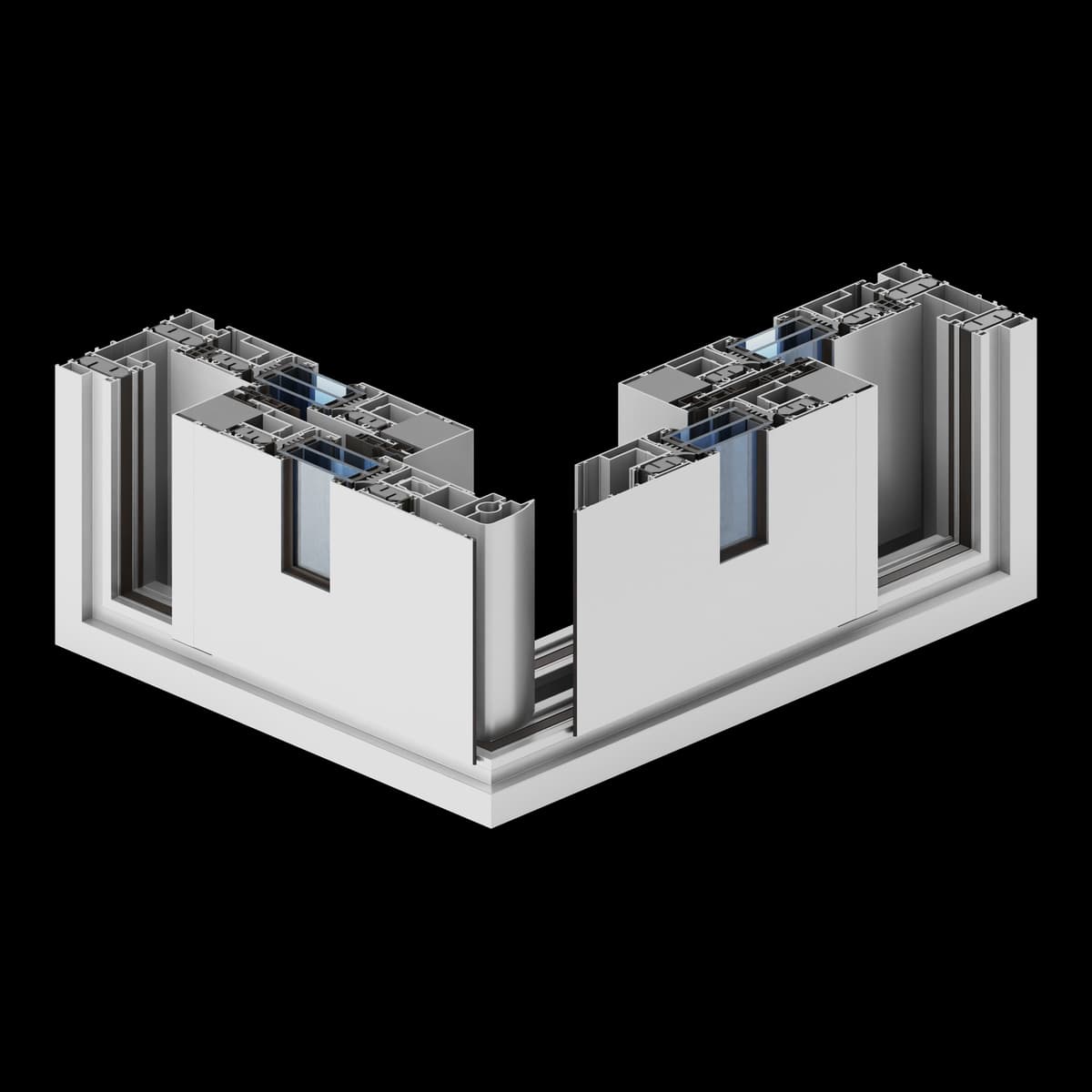 Ultraglide ugaono rješenje — tehnički render sistema