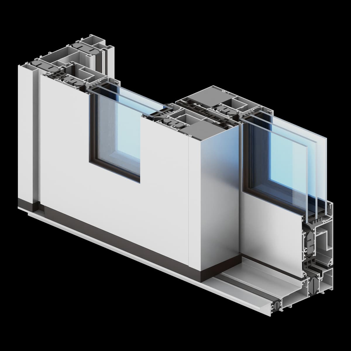 Ultraglide niski prag — tehnički render sistema