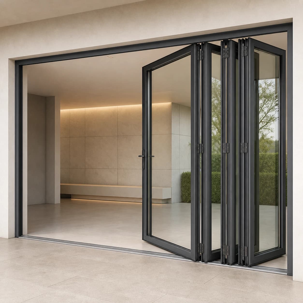 Aluminium-Falttüren: Übersicht der LUMORA Systeme